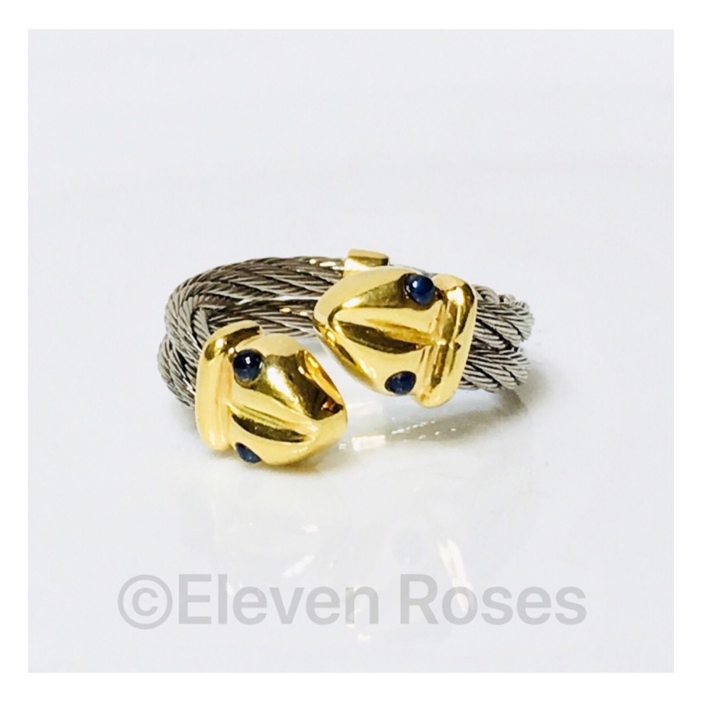 ALOR 18k Gold Cable Snake Bypass Ring